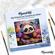 Laden Sie das Bild in den Galerie-Viewer, Mini Malen nach Zahlen mit Rahmen - Fantasie-Panda und Blumen