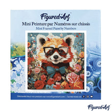 Laden Sie das Bild in den Galerie-Viewer, Mini Malen nach Zahlen mit Rahmen - Fantasie-Roter Panda und Blumen