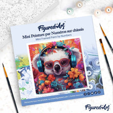 Laden Sie das Bild in den Galerie-Viewer, Mini Malen nach Zahlen mit Rahmen - Fantasie-Koala und Blumen