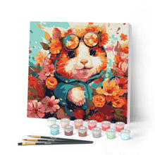 Laden Sie das Bild in den Galerie-Viewer, Mini Malen nach Zahlen mit Rahmen - Fantasie-Hamster und Blumen