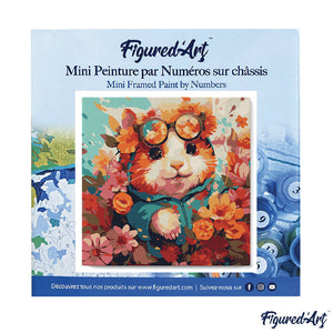Mini Malen nach Zahlen mit Rahmen - Fantasie-Hamster und Blumen