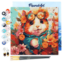 Laden Sie das Bild in den Galerie-Viewer, Mini Malen nach Zahlen mit Rahmen - Fantasie-Hamster und Blumen