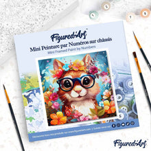 Laden Sie das Bild in den Galerie-Viewer, Mini Malen nach Zahlen mit Rahmen - Fantasie-Eichhörnchen und Blumen