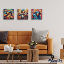 Laden Sie das Bild in den Galerie-Viewer, Mini Malen nach Zahlen mit Rahmen - Fantasie-Papagei und Blumen