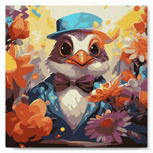Laden Sie das Bild in den Galerie-Viewer, Mini Malen nach Zahlen mit Rahmen - Fantasie-Frackvogel und Blumen