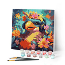 Laden Sie das Bild in den Galerie-Viewer, Mini Malen nach Zahlen mit Rahmen - Fantasie-Vogel und Blumen