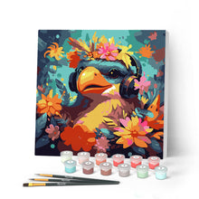 Laden Sie das Bild in den Galerie-Viewer, Mini Malen nach Zahlen mit Rahmen - Fantasie-Vogel und Blumen