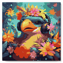 Laden Sie das Bild in den Galerie-Viewer, Mini Malen nach Zahlen mit Rahmen - Fantasie-Vogel und Blumen
