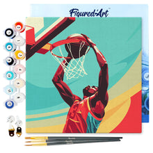 Laden Sie das Bild in den Galerie-Viewer, Mini Malen nach Zahlen mit Rahmen - Sportposter Basketball