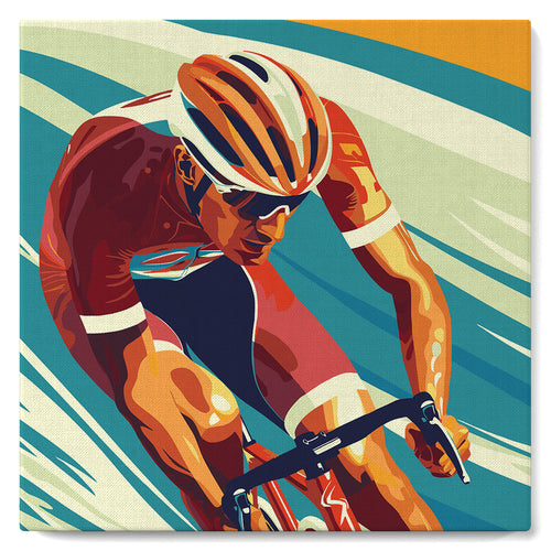 Mini Malen nach Zahlen mit Rahmen - Sportposter Radfahren