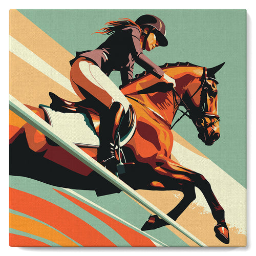 Mini Malen nach Zahlen mit Rahmen - Sportposter Reitsport
