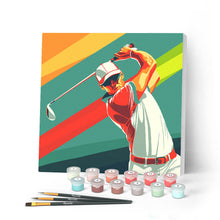 Laden Sie das Bild in den Galerie-Viewer, Mini Malen nach Zahlen mit Rahmen - Sportposter Golf