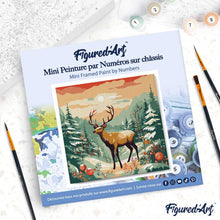 Laden Sie das Bild in den Galerie-Viewer, Mini Malen nach Zahlen mit Rahmen - Majestätischer Winterhirsch
