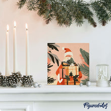 Laden Sie das Bild in den Galerie-Viewer, Mini Malen nach Zahlen mit Rahmen - Weihnachtsmann mit Geschenken
