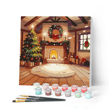 Laden Sie das Bild in den Galerie-Viewer, Mini Malen nach Zahlen mit Rahmen - Gemütliches Weihnachtszimmer