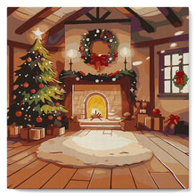 Laden Sie das Bild in den Galerie-Viewer, Mini Malen nach Zahlen mit Rahmen - Gemütliches Weihnachtszimmer