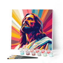 Laden Sie das Bild in den Galerie-Viewer, Mini Malen nach Zahlen mit Rahmen - Strahlender Jesus