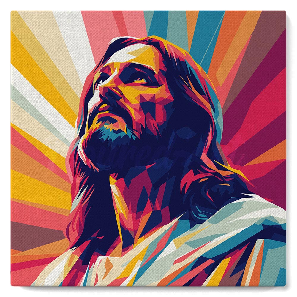Mini Malen nach Zahlen mit Rahmen - Strahlender Jesus
