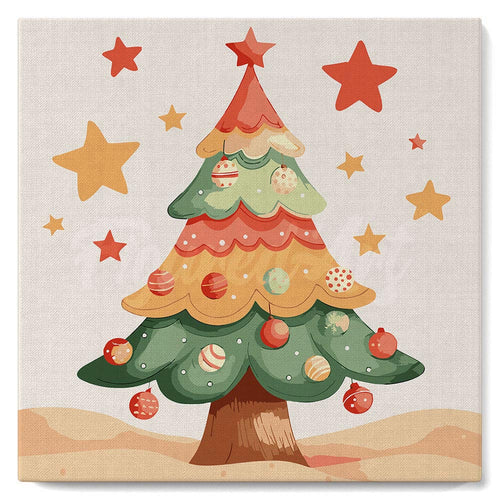 Mini Malen nach Zahlen mit Rahmen - Süßer Weihnachtsbaum