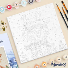 Laden Sie das Bild in den Galerie-Viewer, Mini Malen nach Zahlen mit Rahmen - Festliches Rentier