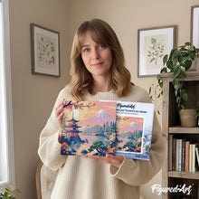 Laden Sie das Bild in den Galerie-Viewer, Mini Malen nach Zahlen mit Rahmen - Pagode und Mount Fuji