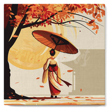 Laden Sie das Bild in den Galerie-Viewer, Mini Malen nach Zahlen mit Rahmen - Friedlicher Spaziergang einer Geisha