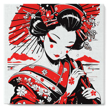 Laden Sie das Bild in den Galerie-Viewer, Mini Malen nach Zahlen mit Rahmen - Rot-schwarze Geisha