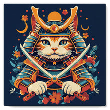 Laden Sie das Bild in den Galerie-Viewer, Mini Malen nach Zahlen mit Rahmen - Samurai Katze
