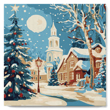 Laden Sie das Bild in den Galerie-Viewer, Mini Malen nach Zahlen mit Rahmen - Verschneite Weihnachtsstraße