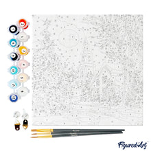 Laden Sie das Bild in den Galerie-Viewer, Mini Malen nach Zahlen mit Rahmen - Verschneite Weihnachtsstraße