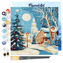 Laden Sie das Bild in den Galerie-Viewer, Mini Malen nach Zahlen mit Rahmen - Verschneite Weihnachtsstraße