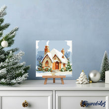 Laden Sie das Bild in den Galerie-Viewer, Mini Malen nach Zahlen mit Rahmen - Backsteinhaus im Winter