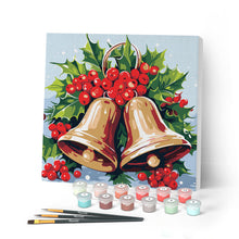 Laden Sie das Bild in den Galerie-Viewer, Mini Malen nach Zahlen mit Rahmen - Weihnachtsglocken