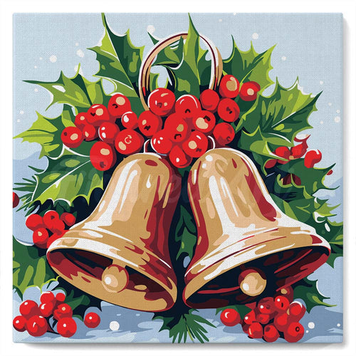 Mini Malen nach Zahlen mit Rahmen - Weihnachtsglocken