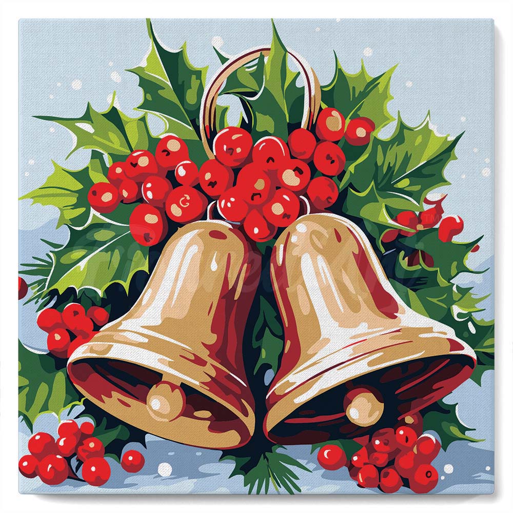 Mini Malen nach Zahlen mit Rahmen - Weihnachtsglocken