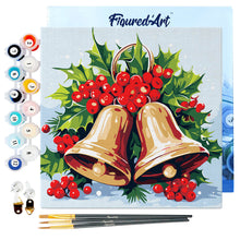 Laden Sie das Bild in den Galerie-Viewer, Mini Malen nach Zahlen mit Rahmen - Weihnachtsglocken