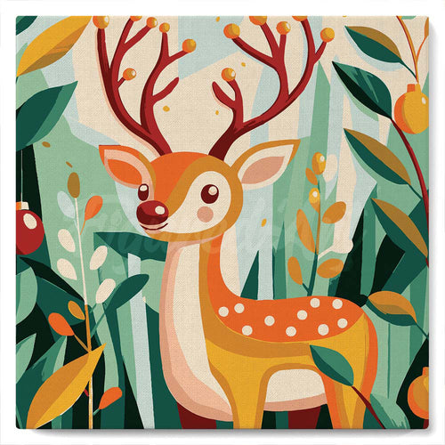 Mini Malen nach Zahlen mit Rahmen - Goldenes Rentier