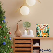 Laden Sie das Bild in den Galerie-Viewer, Mini Malen nach Zahlen mit Rahmen - Goldenes Rentier