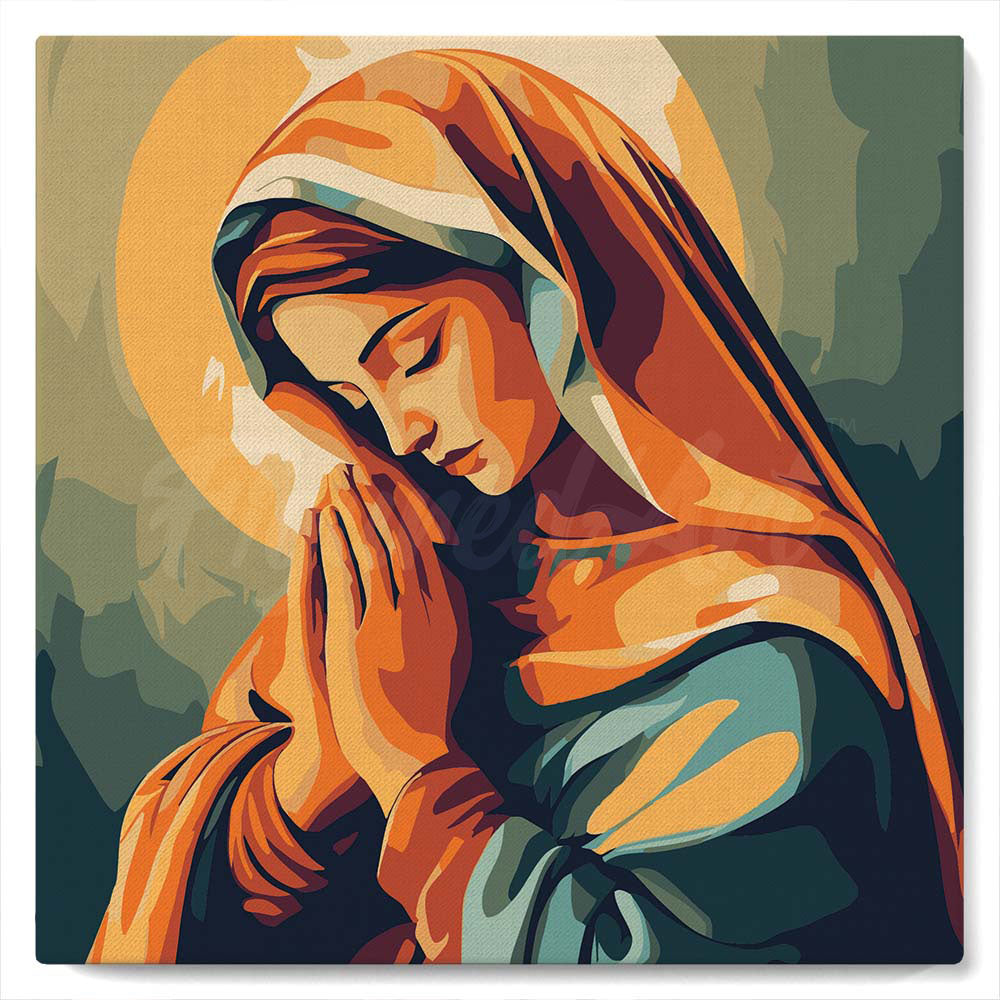 Mini Malen nach Zahlen mit Rahmen - Betende Maria