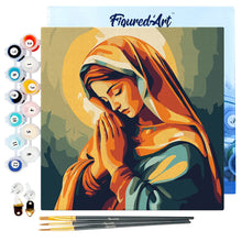 Laden Sie das Bild in den Galerie-Viewer, Mini Malen nach Zahlen mit Rahmen - Betende Maria