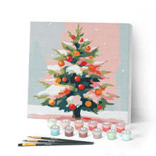 Laden Sie das Bild in den Galerie-Viewer, Mini Malen nach Zahlen mit Rahmen - Verschneiter Weihnachtsbaum