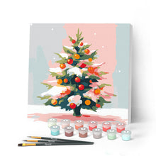 Laden Sie das Bild in den Galerie-Viewer, Mini Malen nach Zahlen mit Rahmen - Verschneiter Weihnachtsbaum