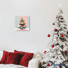 Laden Sie das Bild in den Galerie-Viewer, Mini Malen nach Zahlen mit Rahmen - Verschneiter Weihnachtsbaum