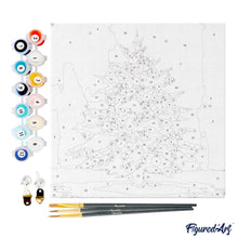 Laden Sie das Bild in den Galerie-Viewer, Mini Malen nach Zahlen mit Rahmen - Verschneiter Weihnachtsbaum