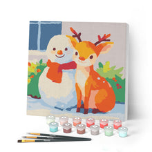 Laden Sie das Bild in den Galerie-Viewer, Mini Malen nach Zahlen mit Rahmen - Weihnachtsfreunde