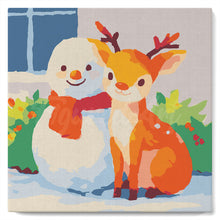 Laden Sie das Bild in den Galerie-Viewer, Mini Malen nach Zahlen mit Rahmen - Weihnachtsfreunde
