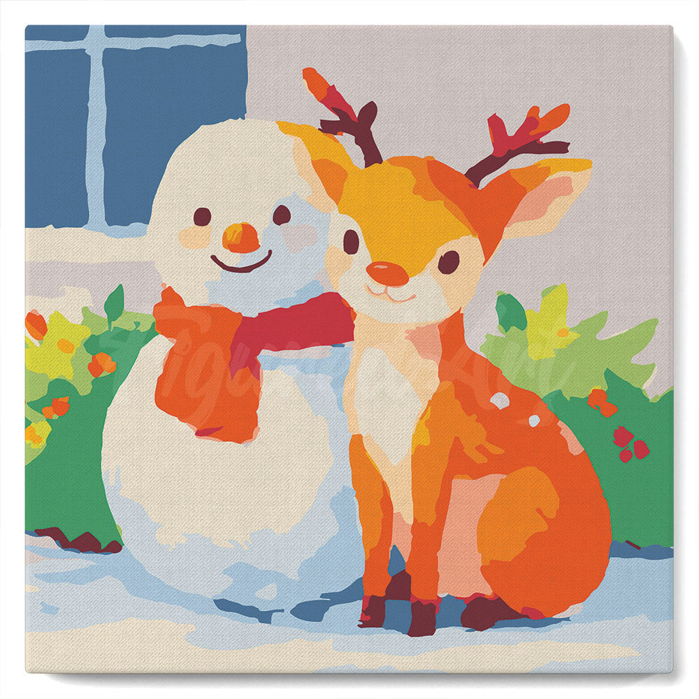 Mini Malen nach Zahlen mit Rahmen - Weihnachtsfreunde