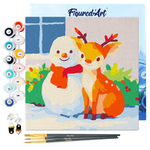 Laden Sie das Bild in den Galerie-Viewer, Mini Malen nach Zahlen mit Rahmen - Weihnachtsfreunde