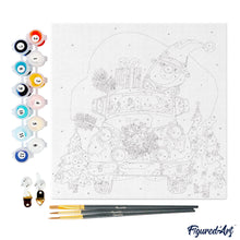 Laden Sie das Bild in den Galerie-Viewer, Mini Malen nach Zahlen mit Rahmen - Weihnachtsmann-Lkw