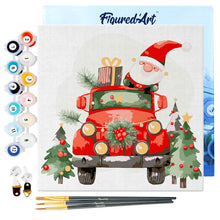 Laden Sie das Bild in den Galerie-Viewer, Mini Malen nach Zahlen mit Rahmen - Weihnachtsmann-Lkw